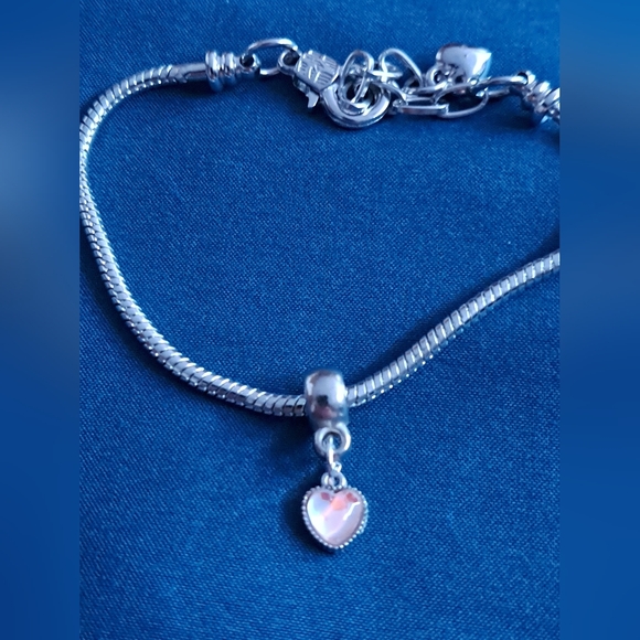 Silver Heart Charm Bracelet - Picture 3 of 8